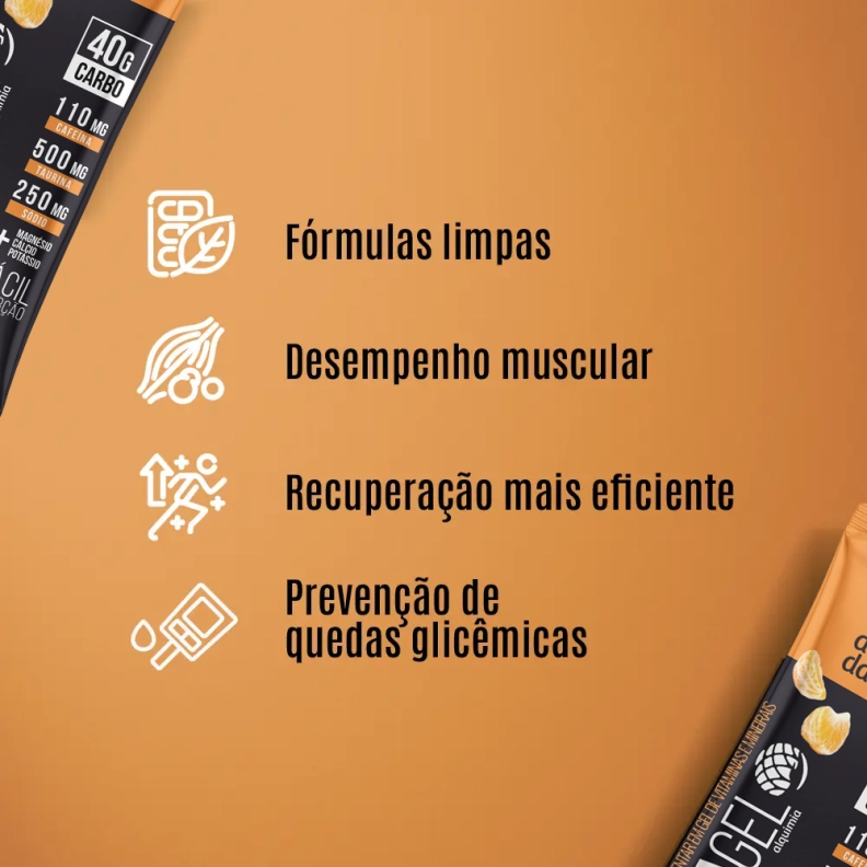 Produto Duragel Tangerina – Gel de Carboidrato 40g (Box com 15 Sachês)