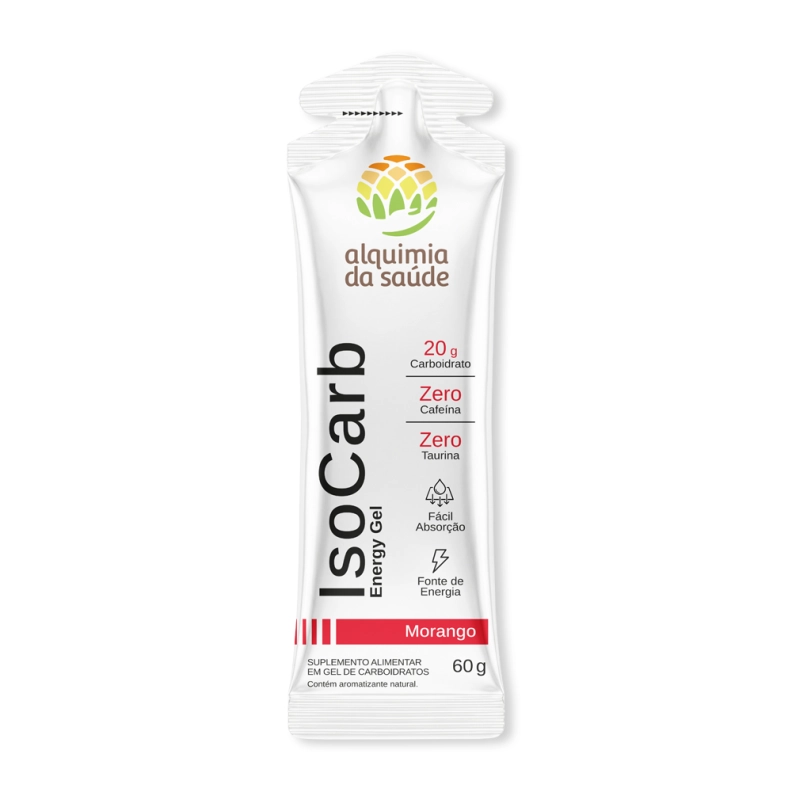 IsoCarb Energy Gel Box - Morango (15 Sachês) Produto IsoCarb Energy Gel Box - Morango (15 Sachês)
