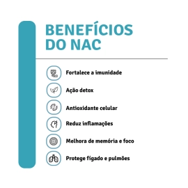 NAC N-Acetil L-Cisteína 500mg - 120 Cápsulas NAC N-Acetil L-Cisteína 500mg - 120 Cápsulas